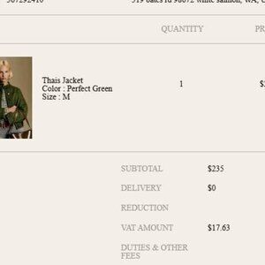 NWT Sezane Thais Jacket in Perfect Green in size Medium